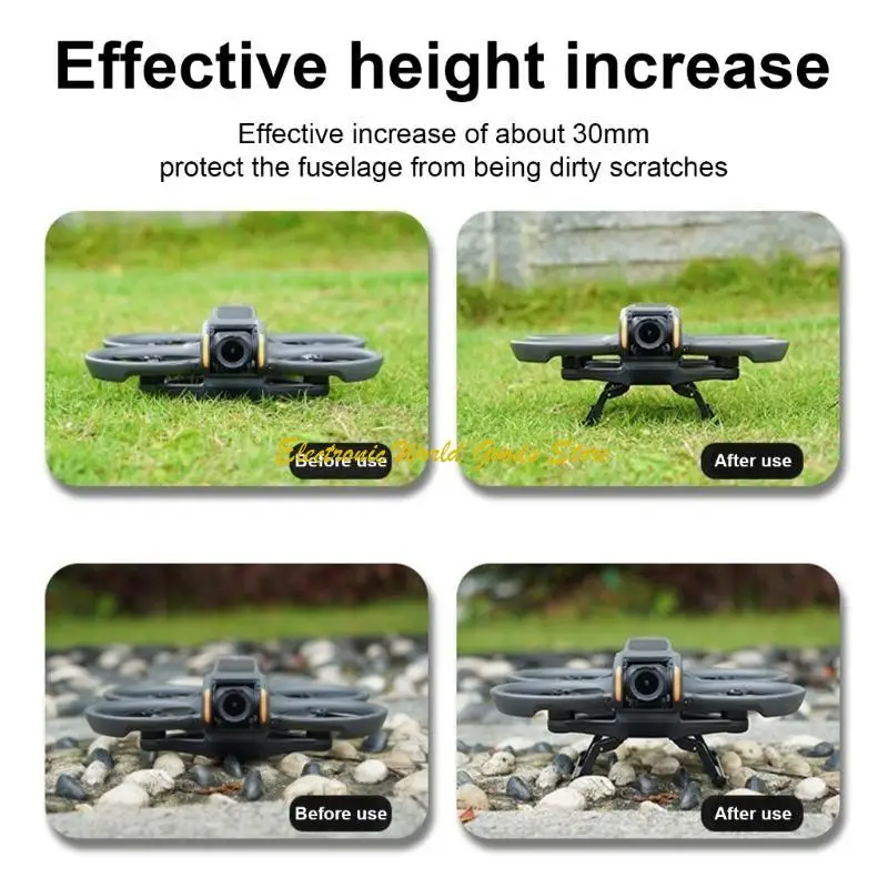 Extensiones pies aterrizaje protectores A3PD para avata 2, estructura liviana, no necesita eliminar plegar