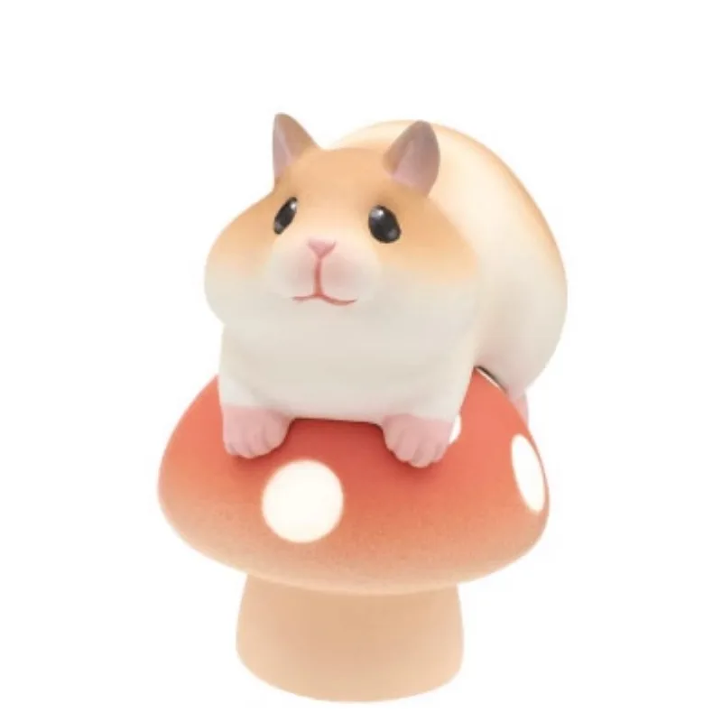 Original KITAN Japan Gashapon Kawaii Anime Figurine Hamster Mushroom Keychain Cute Action Figure Miniature Capsule Toys Gift