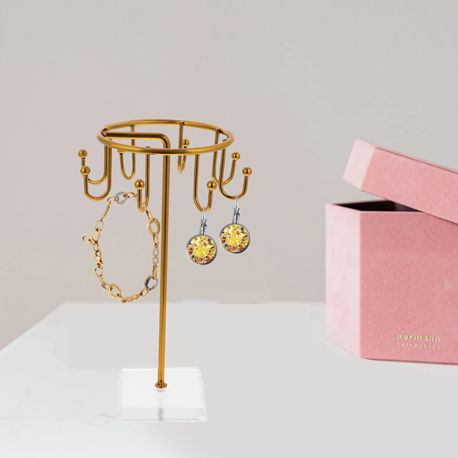 

Umbrella Shaped Jewelry Stand Holder For Necklaces Earrings Bracelets Display Storage Rack Organizer Iron Desktop Jewelry Stand