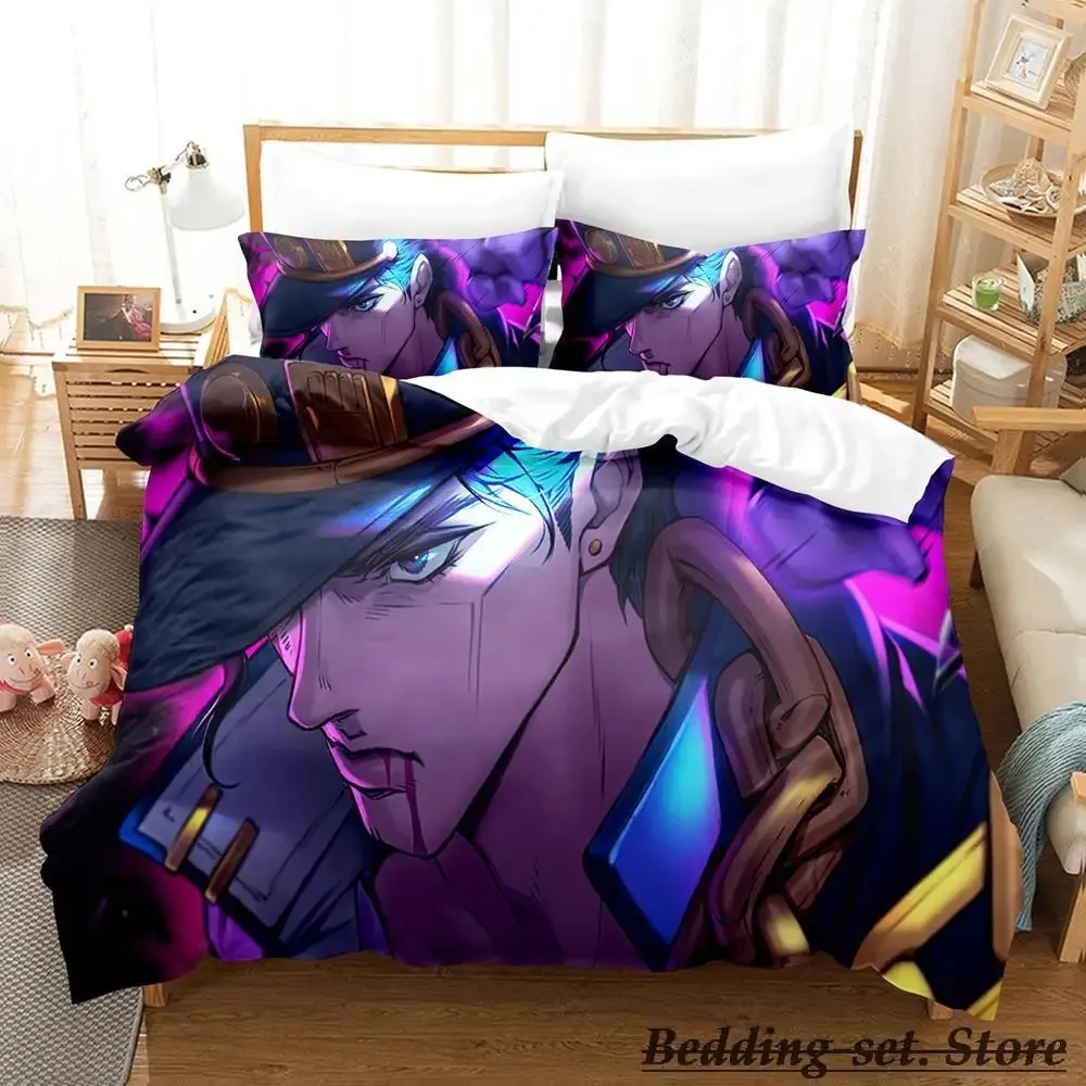 jojo Bizarre Bedding Set Cartoon Anime three-piece set Adult Kid Bedroom Duvetcover Sets 3D Kawaii conjunto de cama ropa cama