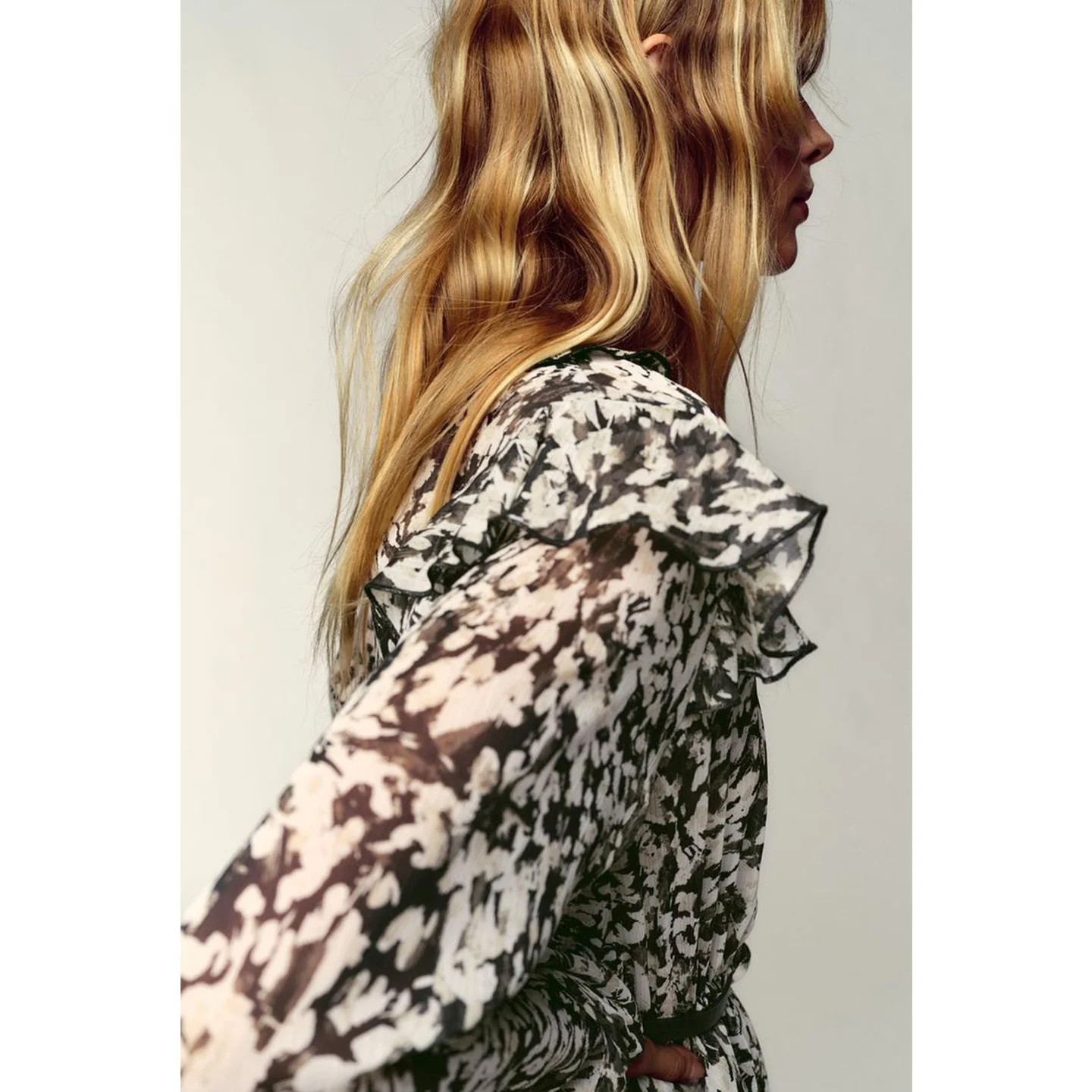 Outono feminino v-ne longo sve impresso dr com cinto em camadas decoração europeu sle fibra de poliéster saia linha a