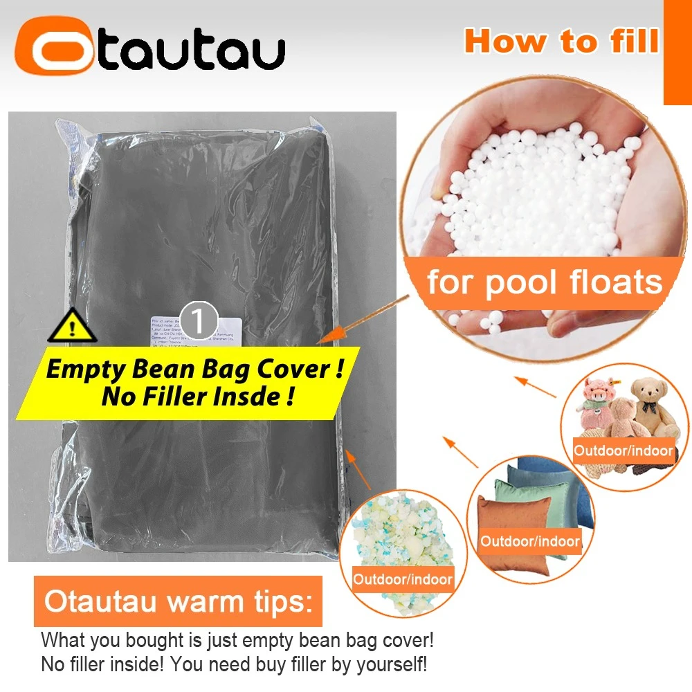 OTAUTAU في الهواء الطلق أكسفورد غطاء كيس فول حمام سباحة تعويم المتسكع نادي الشاطئ Pouf SF505 【لا حشو! تحتاج إلى ملءها بنفسك!】 #2