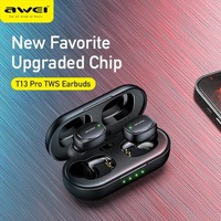 Awei T13 Pro Wireless Earphone In-Ear Headset IPX6 TWS Earphones With Mic HiFi Bass Stereo Gaming Headphones For Bluetooth 5.3