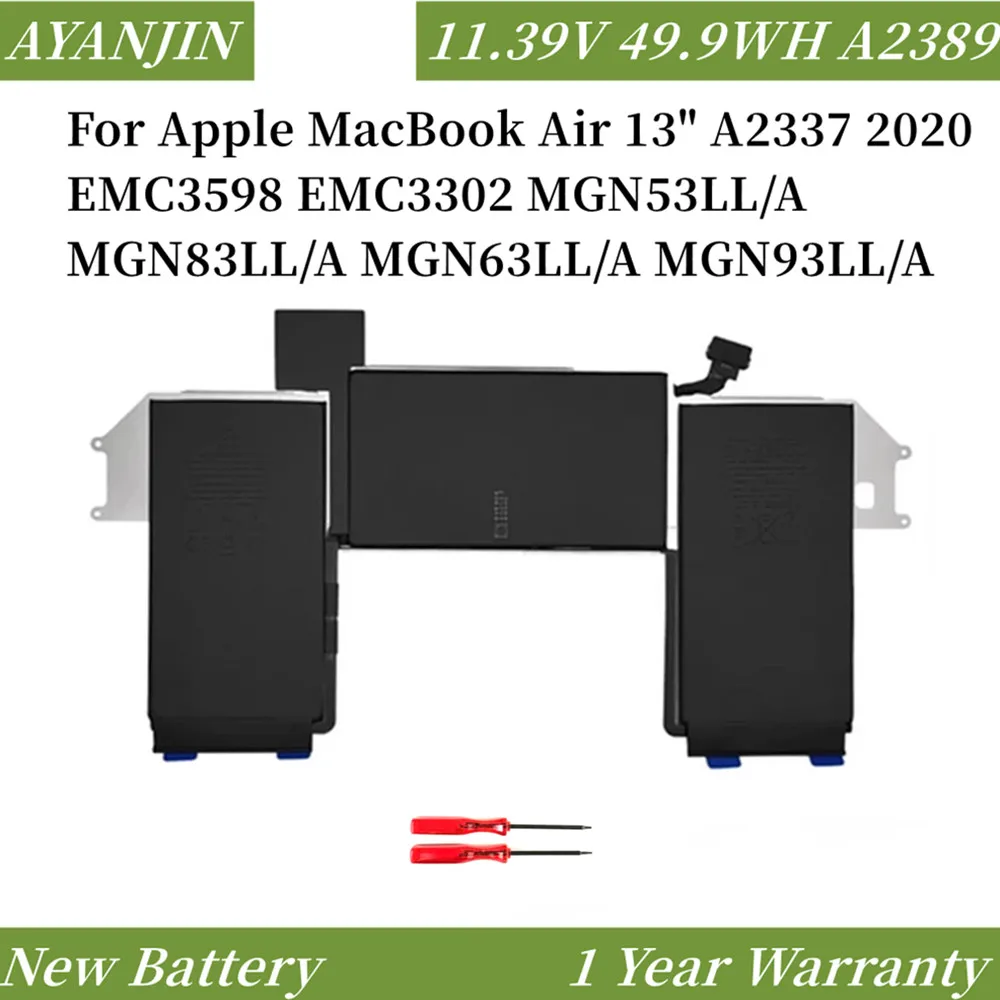 A2389 11.39V 49.9wh Batterij Voor Apple Macbook Air 13 "A2337 2020 Emc3598 Emc3302 Mgn53ll/A Mgn83ll/A Mgn63ll/A Mgn93ll/A