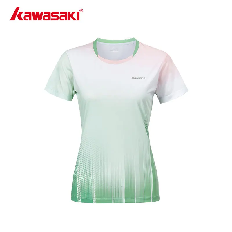 Kawasaki 2023 Spring/Summer Women Sportswear Set Porcelain Series  Short Sleeve Sports Leisure Badminton Shirt Women Clothing