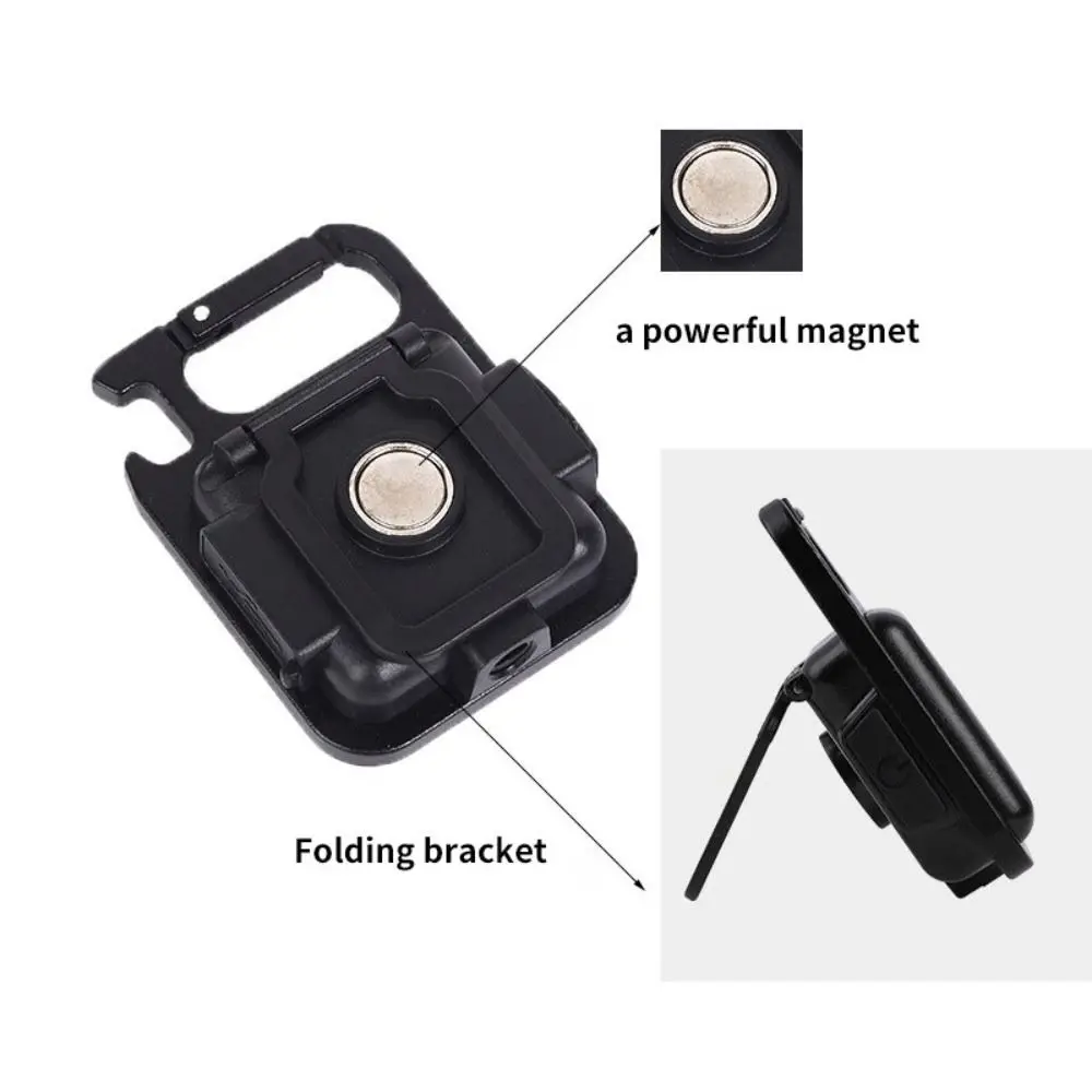 2 Pcs torcia a Led piccola ad alta luminosità impermeabile ricarica USB lampada da campeggio pieghevole multifunzionale portachiavi luce esterna