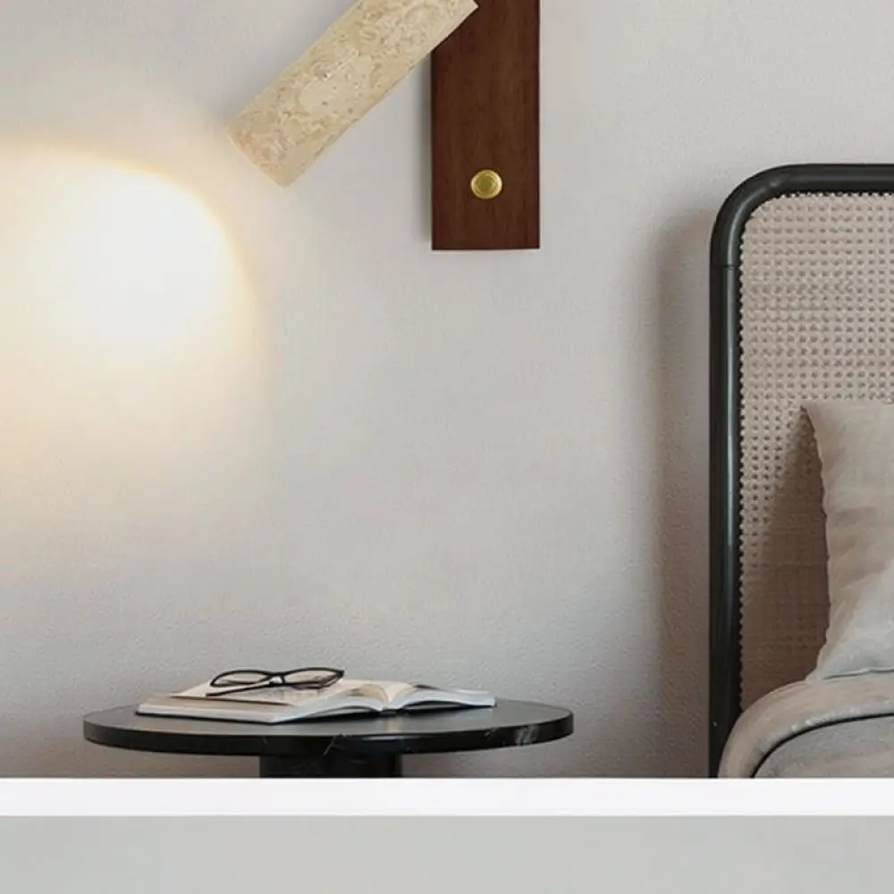 Creative Travertine Wall Sconce Retro Wabi Sabi Style Minimalist Bedside Lighting Fixture For Living Room Home Decor