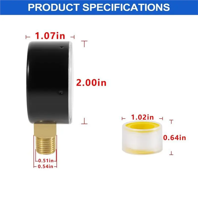 ABVI-For Select Hayward Sand وD. E. Filter ECX270861 مقياس ضغط الفلتر 0-60 رطل لكل بوصة مربعة