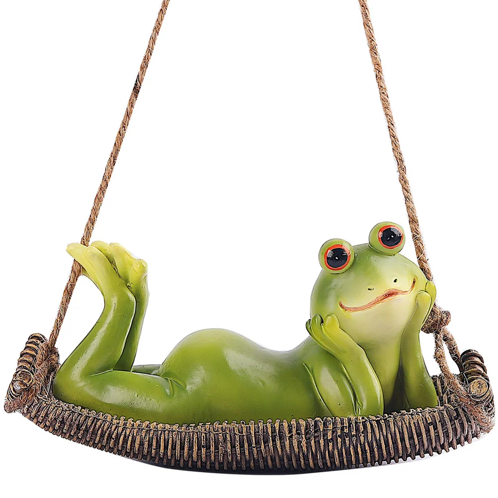 

Frog Pendant Decoration Courtyard Ornament Adorable Resin Garden Supplies Hanging Frogs Statue Infant Swing