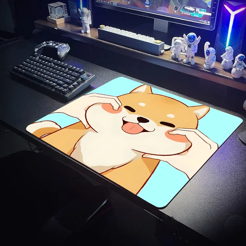 Cute Dog Mouse Pad Waterproof Mouse Expression Pack Desk Mat Kawaii Gamer Keyboard Gaming Accessories Office Carpet Extended Rug