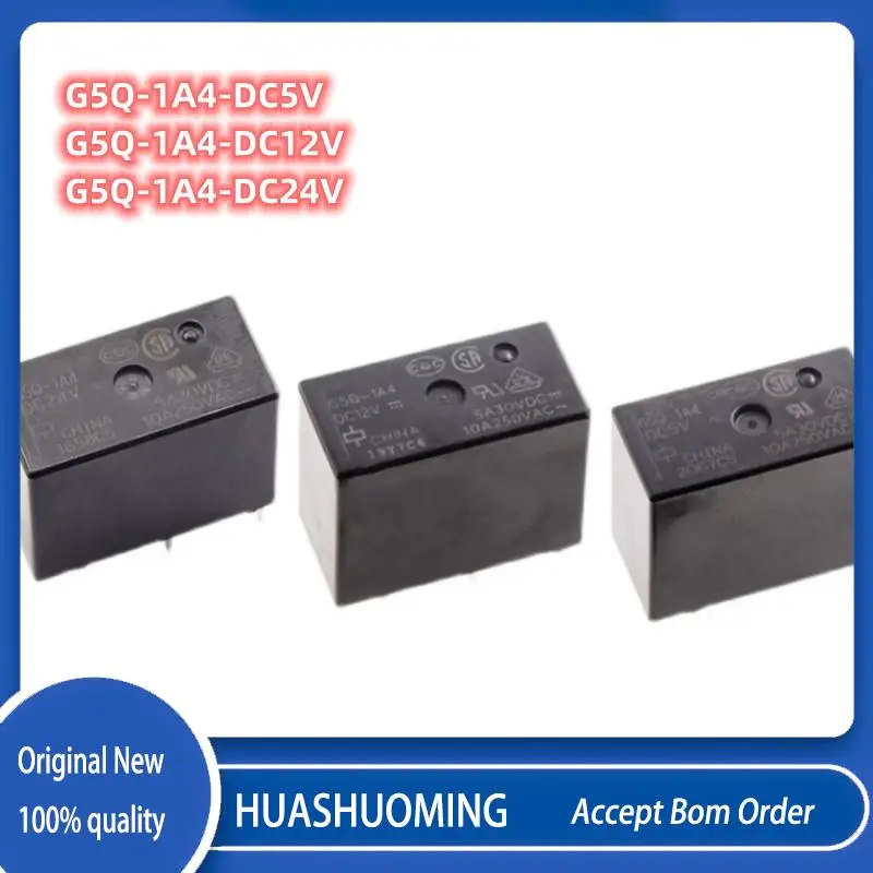 10PCS/Lot   New G5Q-1A4-DC5V   G5Q-1A4-DC12V    G5Q-1A4-DC24V  250V 10A    G5Q-1A4   5V/12V/24VDC