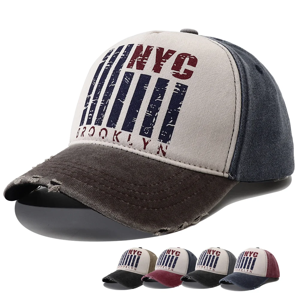 New Designer Brooklyn Print 5 Panel Baseball Cap Men Cotton Snapback Hat Hip Hop Vintage Wide Visor Hats for Women Gorras