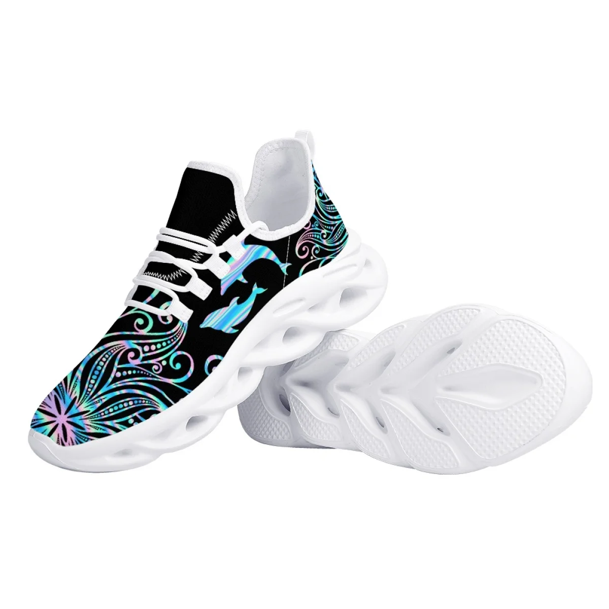 INSTANTARTS oddychające nie rozcięcie siateczka buty Mandala z delfinkiem buty do biegania damska brudna poduszka do tenisa
