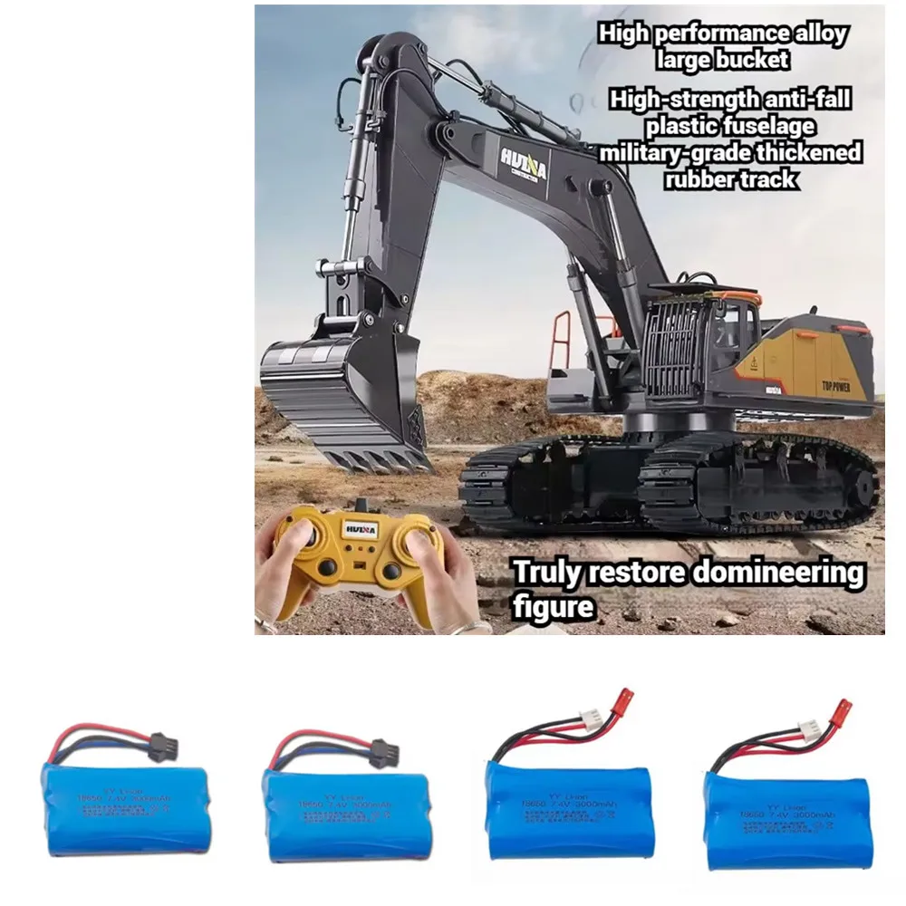 

Huina 592 Запчасти Батарея 7,4 В 3000 мАч, HUINA 593 RC Экскаватор Батарея sm-3p или разъем JST HUINA 592 593 Аксессуары