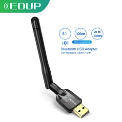 EDUP B3536 100M Bluetooth Adapter USB Bluetooth 5.1 Wireless Receiver Transfer For PC and Desktop Audio Wireless Mouse Adapter