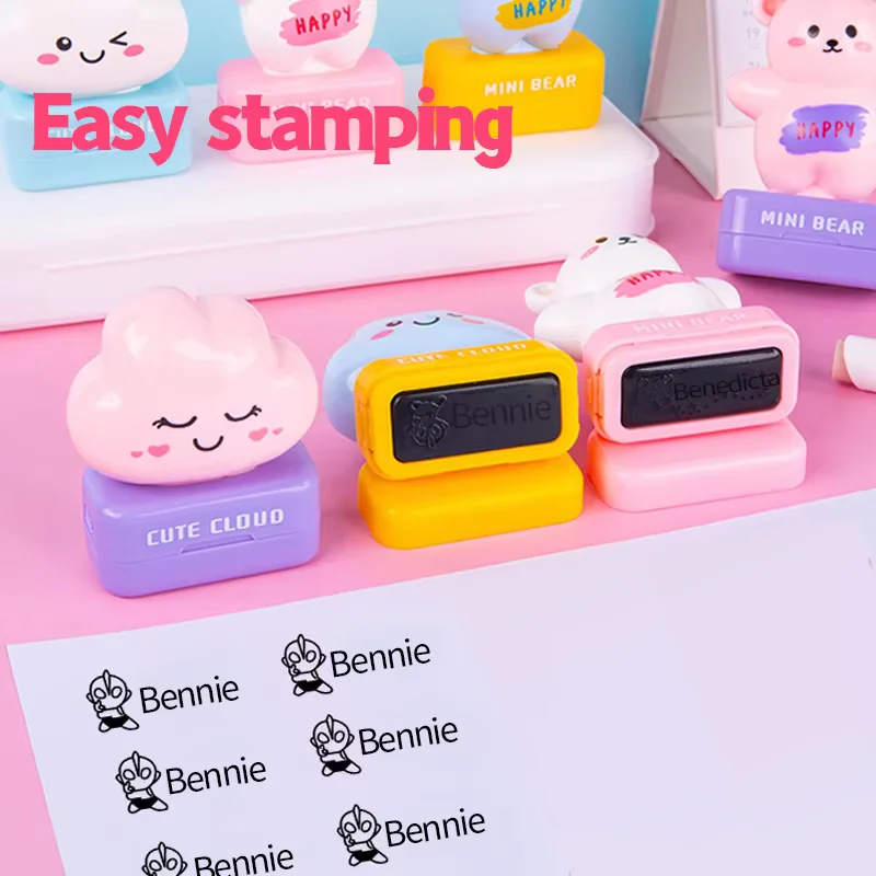 Children\'s Name Seal Custom Student\'s Name Stamp Kindergarten Clothes Waterproof Name Sticker Kawaii Montessori Stamp Gift