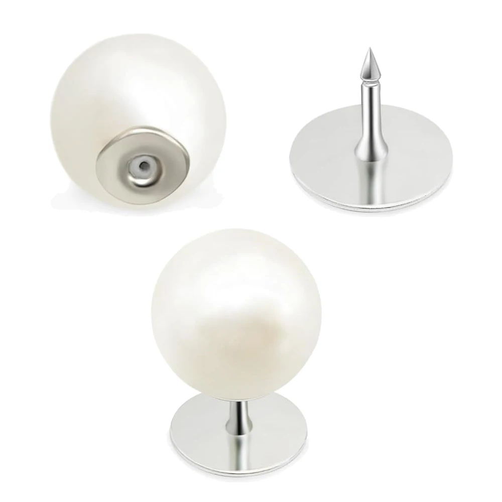 20 Sets No Sew Pearls Decorative Replace Buttons Brooch Pearl Pins Removable Reusable Clasp for Clothes DIY Jewelry Accessories