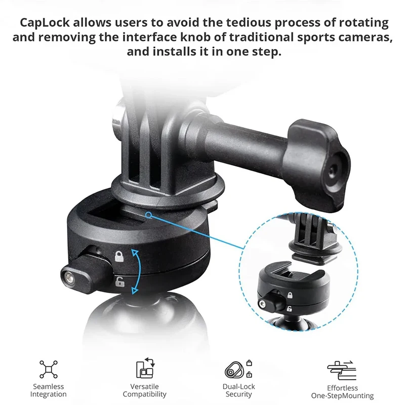 For DJI Action 3/4/GoPro9/10/11/12/Insta360 X3 Sports Camera Magnetic Mount Fixed Bracket 360° Rotating 1/4