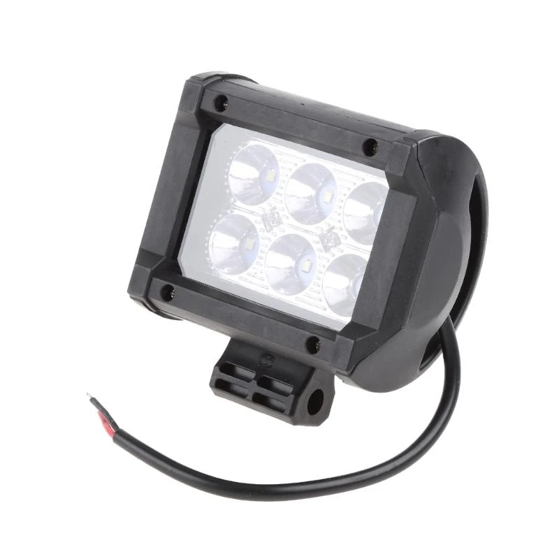 R9CC 1 Pair 4 inch Work Lights Spot Flood LED Light Bar Reverse Lamp 18W for Car