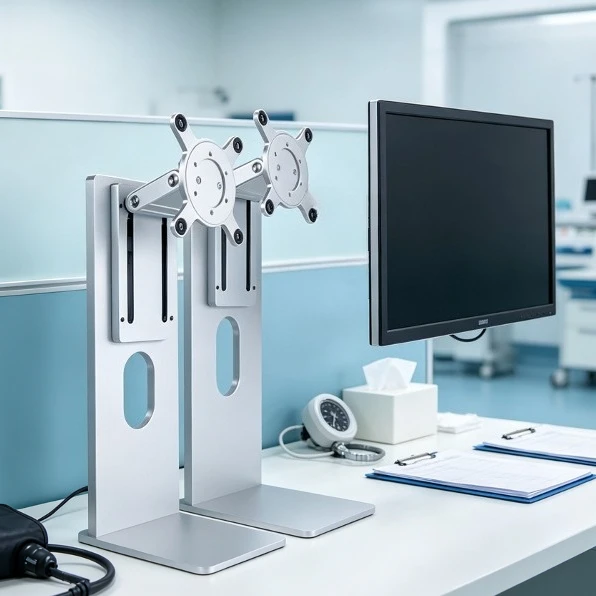Aluminum Monitor Stand for 27-32 Inch Screen, Height Adjustable Monitor Mount, Tilt Swivel Rotation Desktop Display Bracket
