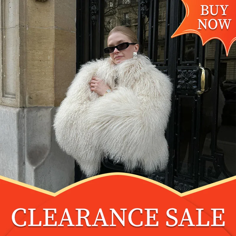 Elegant White Women's Thicken Cropped Faux Fur Coat Casual Long Sleeve Short Loose Fur Jacket Winter Lady Chic Street Outerwears