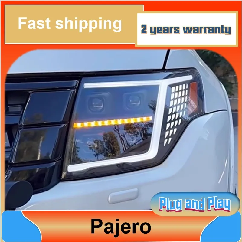 Car Styling for Mitsubishi Pajero Head Lamp 2009-2021 Pajero V93 Headlight V87 V97 DRL Turn Signal Low High Beam Projector Lens