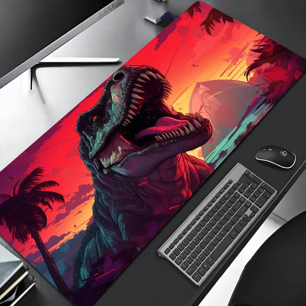 Dinosaur Mouse Pad Gaming Locking Kawaii Edge Big Computer Gamer Large Rubber Art Mousepad Laptop Desk Mat