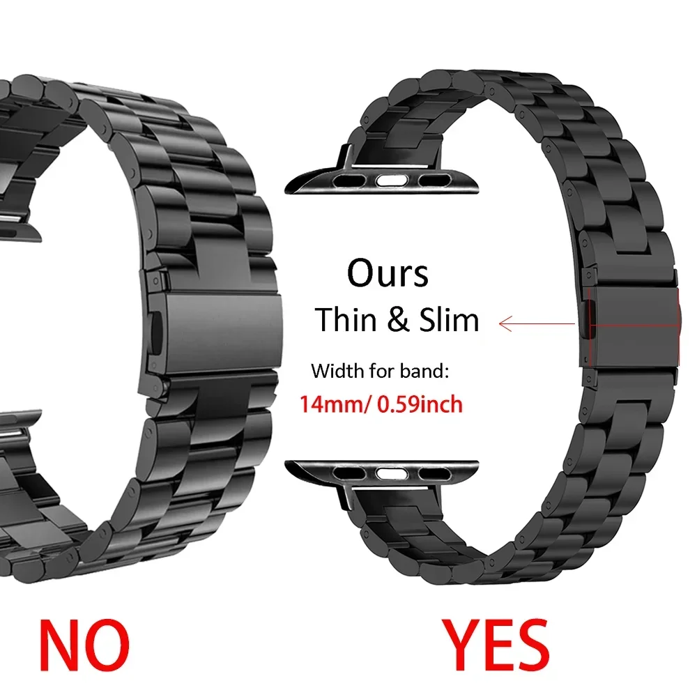 حزام معدني نحيف لساعة أبل 10 42 ملم 46 ملم 9 8 7 41 ملم 45 ملم سوار من الفولاذ المقاوم للصدأ iWatch Ultra 49 ملم 6 5 4 SE 44 ملم 40 ملم