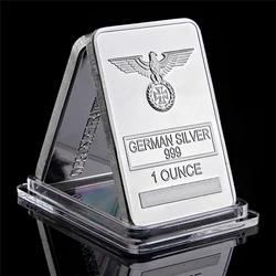 German Eagle Rare 1 Ounce Silver Bar 999 Silver Plated Cross Bar Clear Acrylic Capsule