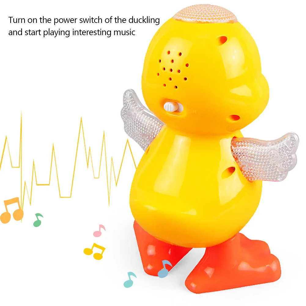 Electric Dancing Duck with Music & Lights Early Educational Toy Baby Musical Duck Toy Cute Musical Cartoon Animal Gift for Kids