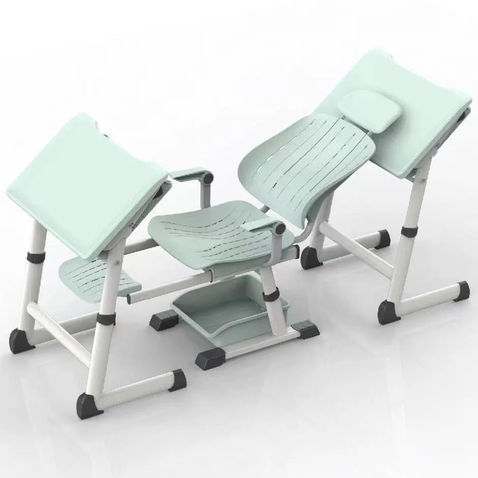 

Durable Modern Steel School Chair with Arm Desk Adjustable Height Foldable Writing Table for Classroom Apartment Use