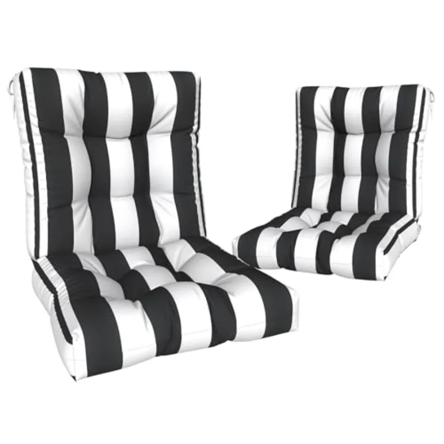 

Outdoor Chair Cushions Tufted Back Patio Furniture Cushions Set of 2 Water Repellent Wicker Chair Cushion for Home Garden 42x21