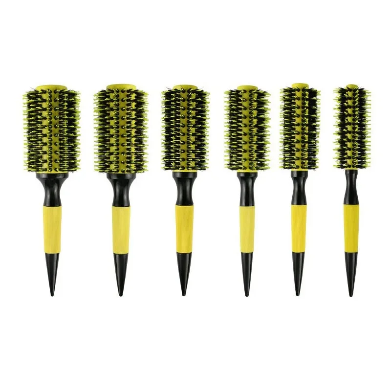 

Sdatter Curling Comb Wood Handle Boar Bristles Round Brush Professional Hairdressing Hair Brush расческа для волос Moulding comb