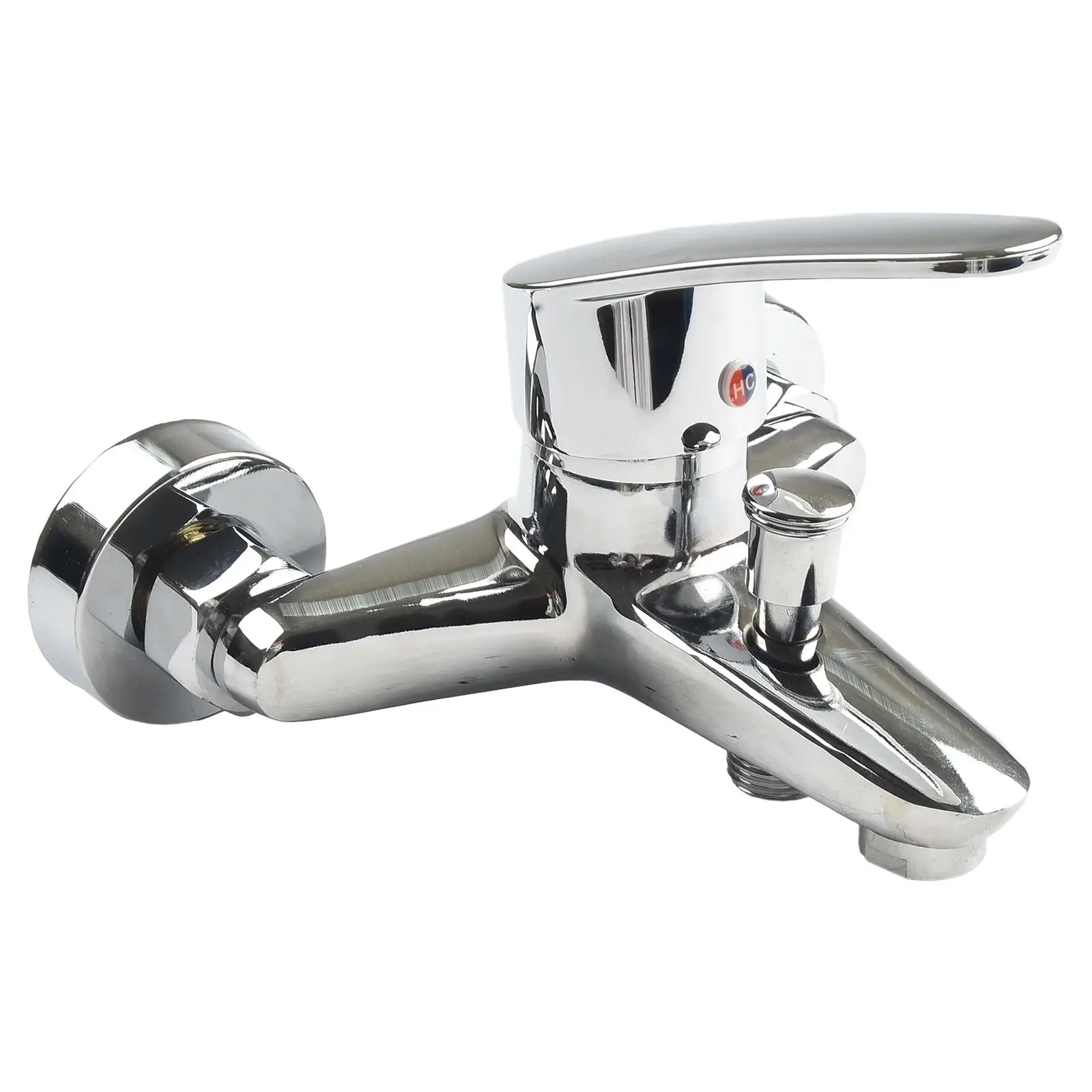 Imagem -05 - Torneiras Cromadas de Parede com Bico Duplo Mixer Tap For Bathtub Single Handle Material de Liga de Zinco Resistente à Ferrugem