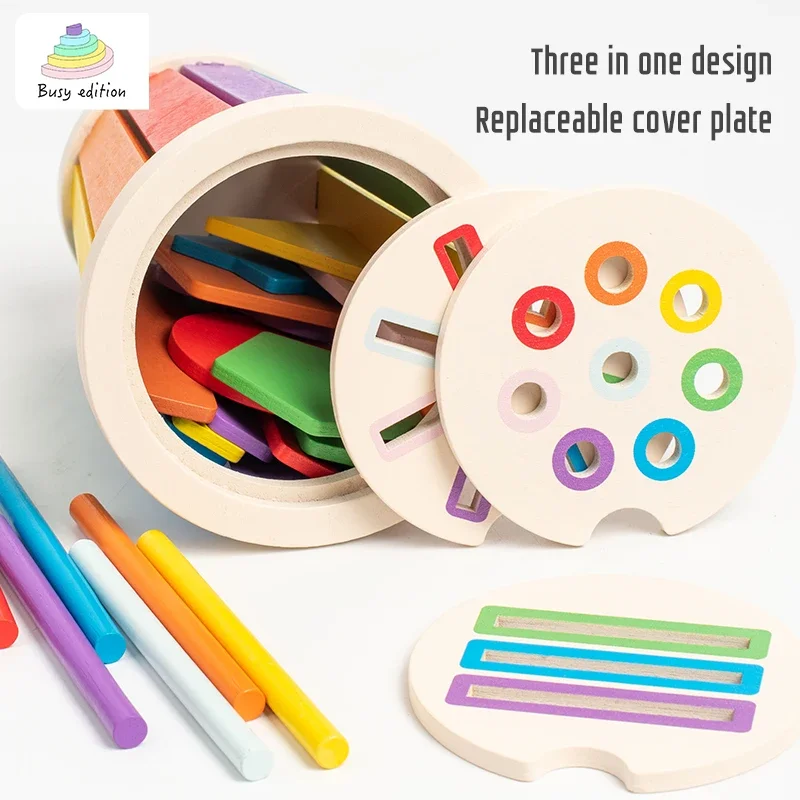 Montessori  Wooden Color Sorting Matching Toys Shape Recgnition Kids Math Learning Educational Todders Fine Motor Gifts