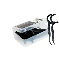 Fine Bamboo Charcoal Wire Floss Dental Floss Stick 50 Boxed Bow-shaped Toothpicks High-end Dental Floss Stick Oral Gift