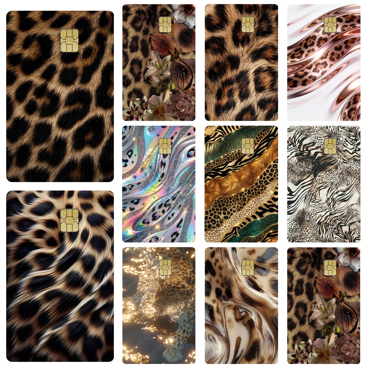 Leopard Print Credit Card Skin Sticker Debit Card Decorative Personalized Bank Card Scratch Resistant Non Slip Protective Film
