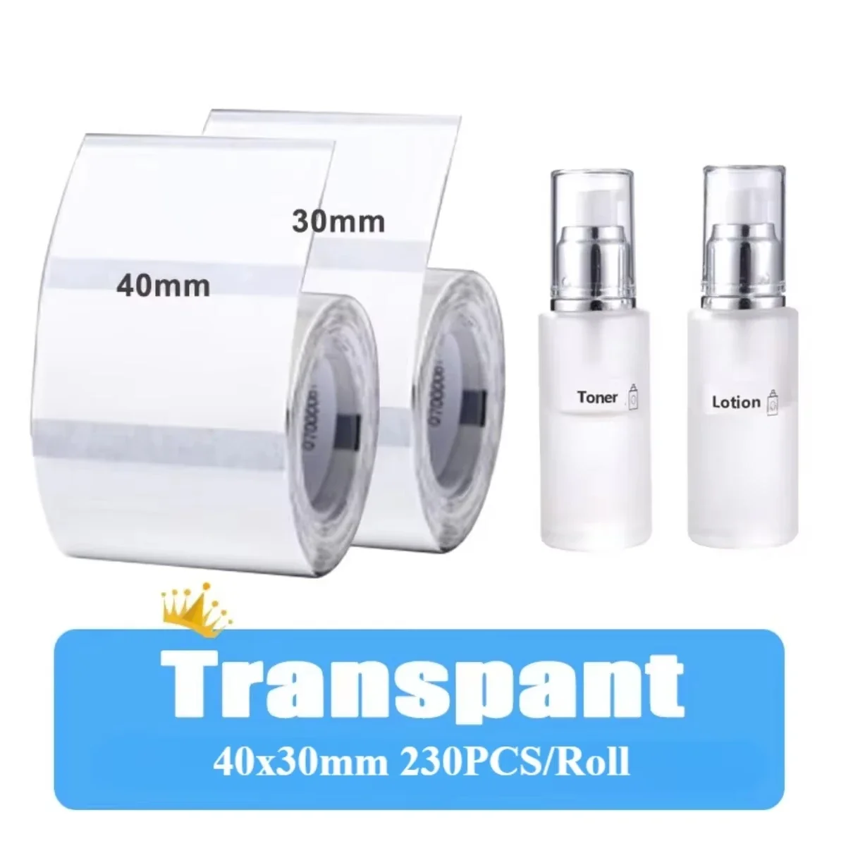 Transparent Thermal Labels for PM220 Label Maker 1.57'' x 1.18'' (40x30mm) Thermal Sticker Label Multi-Purpose Label Tape