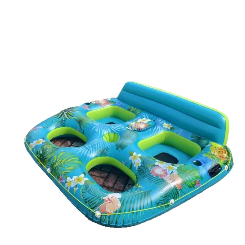 Lounge chair floating bed with cup hole outdoor swimming pool foldable portable y