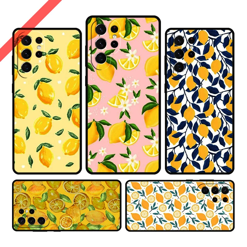 Lemon Fruit Phone Case For Samsung Galaxy S20 FE S21 S10 S23 Plus S24 S22 Ultra Coque Note20 Note10 S9 S8 Cover Capa