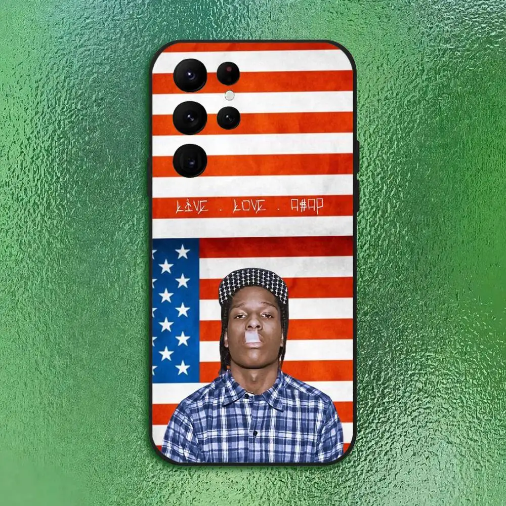 حافظة هاتف A-ASAP روكي مغني الراب لهاتف سامسونج S Series s21 s22 s23 s24 s25 FE Plus غلاف ناعم أسود كلاسيكي متعدد الاستخدامات #5