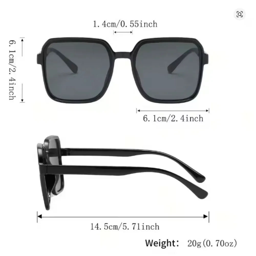 Oversized Square Gradient Fashion Glasses — product information 5