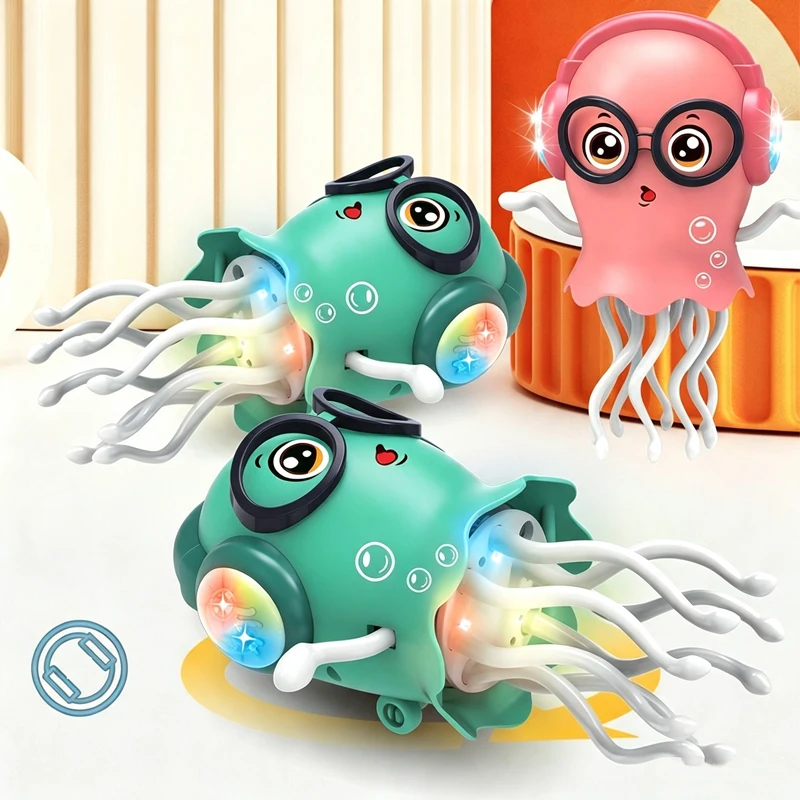 Robôs de dança com música LED para crianças, 6 garras, robô polvo, brinquedos educativos infantis, presente de aniversário para meninos e meninas