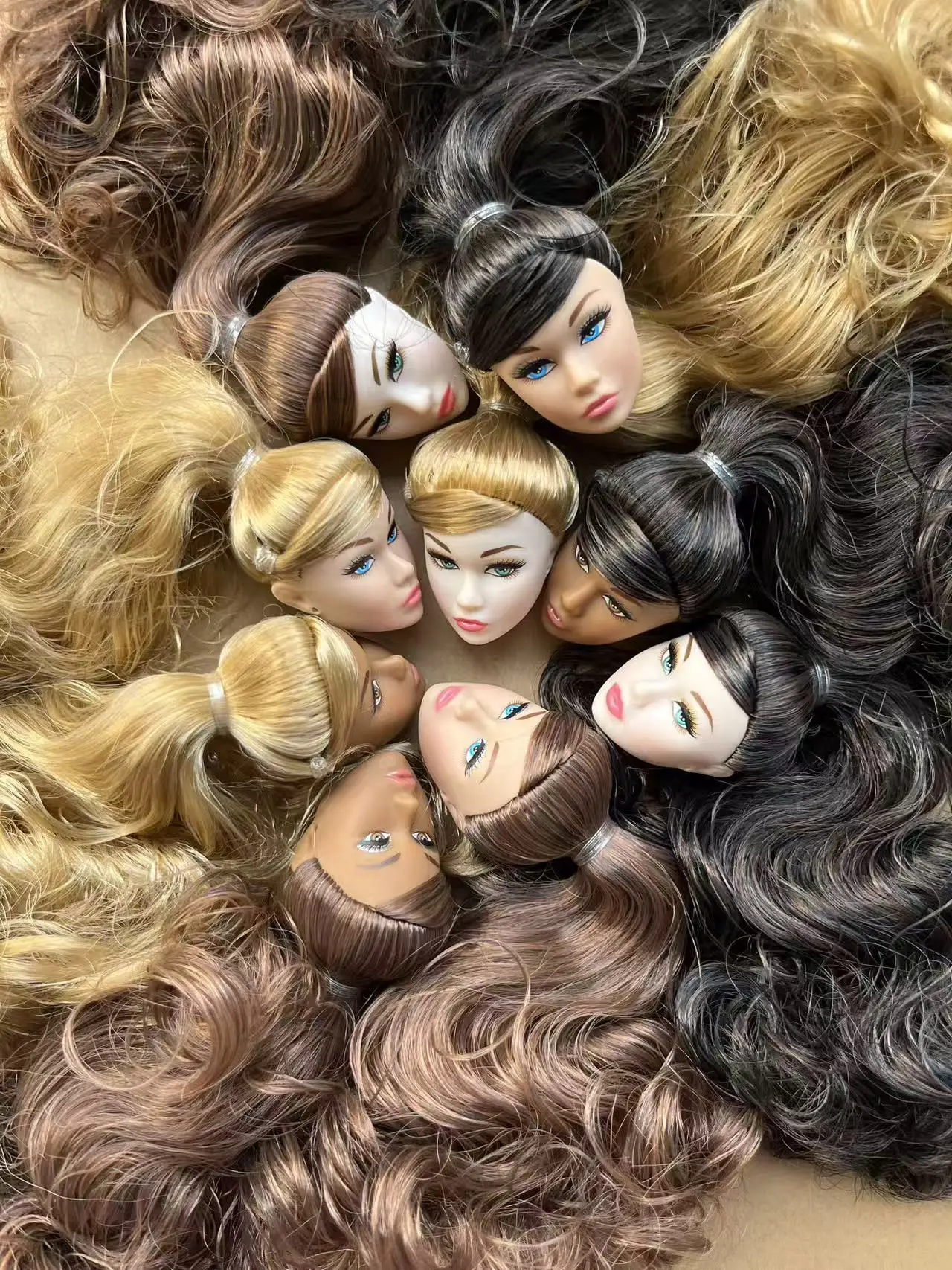 Bricolage maquillage pratique 1/6 têtes de poupée coquelicot poupée pièces accessoires Super blanc rose Beige café peau réaliste pratique poupée pièces