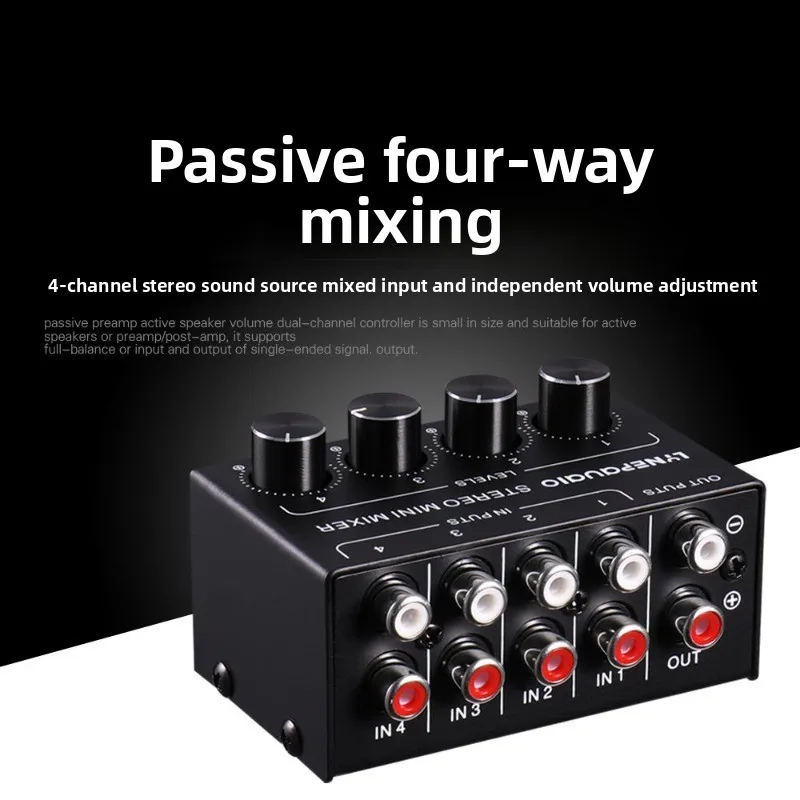 

Lossless Professional Audio Signal Mini Stereo Four-Channel Passive Mixer Stereo Mixer