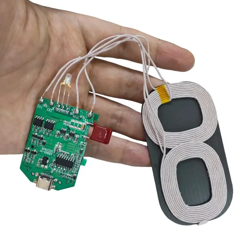 1 Buah Pengisi Daya Nirkabel PCBA Perangkat Rumah Mobil Serbaguna Pengisi Daya Nirkabel 15W Modul Pengisian Daya Nirkabel Dual Coil