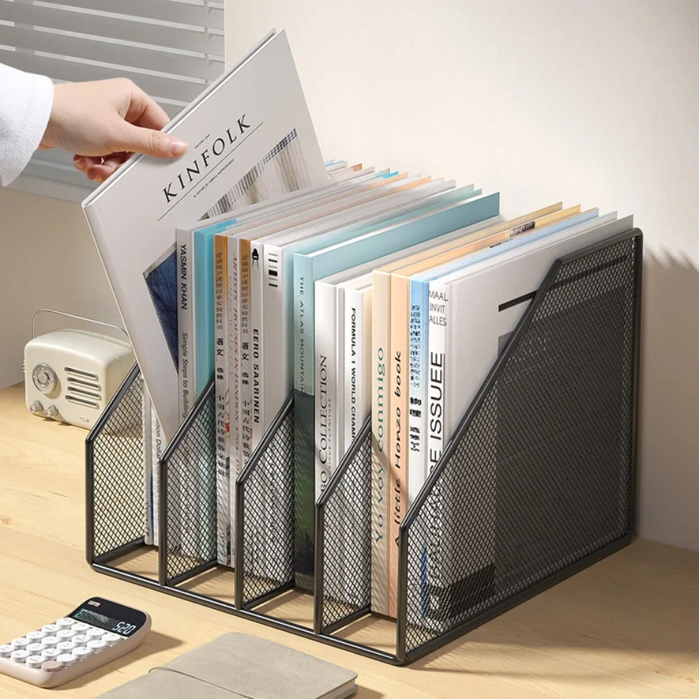 

Metal File Rack Office Desk Shelf Standing Desktop File Folder File Box File Storage Box Data Rack Stationery Organizer File