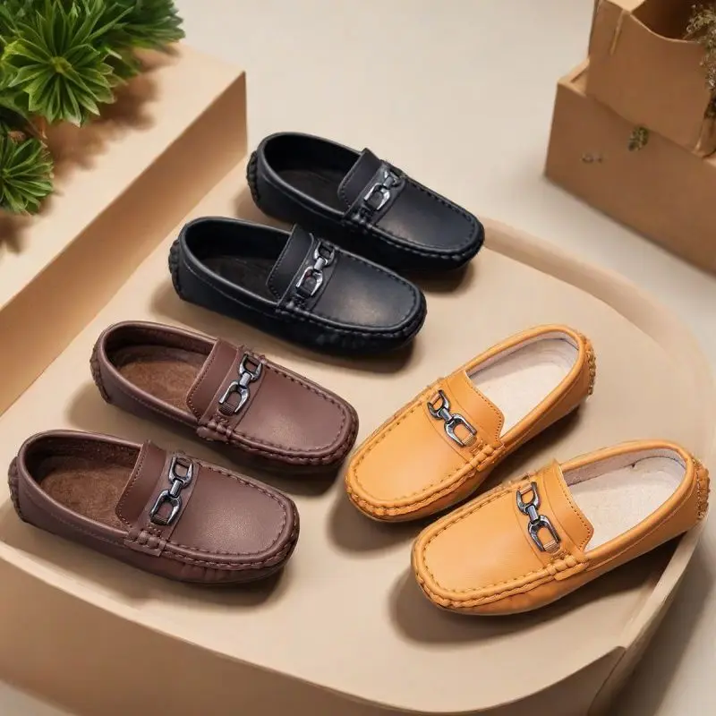 

Повседневная обувь для подростков, черные повседневные пенни-лоферы для больших мальчиков, замшевые детские мокасины на плоской подошве, детские лоферы ручной работы