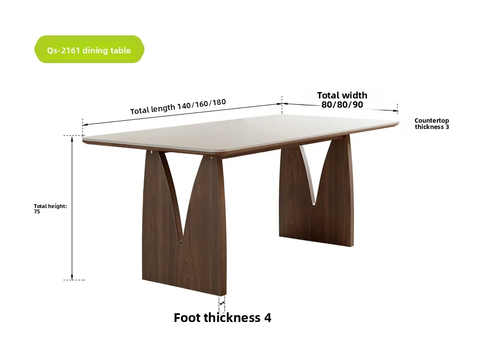 CX antique dining table walnut eating table, household dining table and chair combination