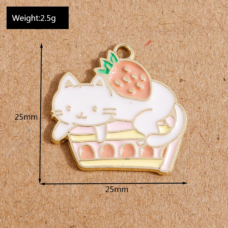 10 stücke Emaille Cartoon Tier Katze Charms Anhänger für Schmuck Herstellung Halskette Ohrringe DIY Armband Zubehör liefert – Detail 11